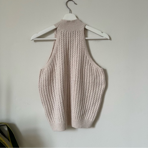 One Grey Day Los Angeles Knit Vest in Nude Size Small - Picture 2 of 6